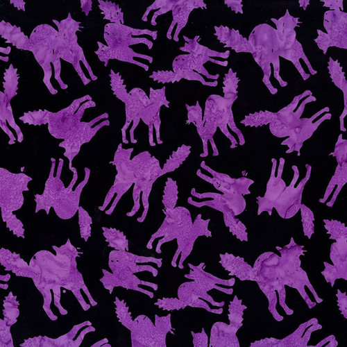 Timeless Treasures Fabrics Tonga Batiks Haunted Halloween Wicked Cats Black Purple Beware