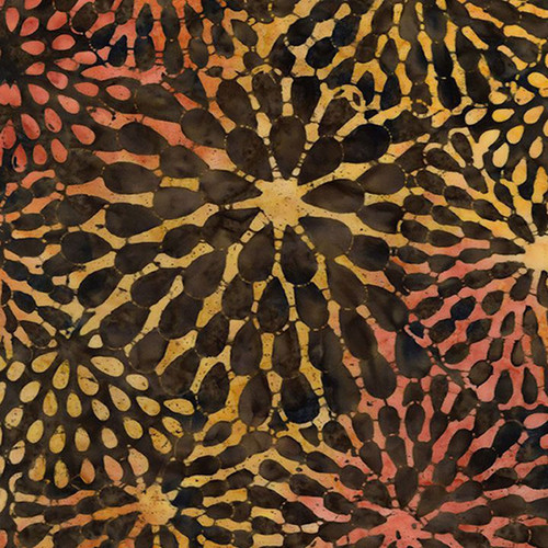 Timeless Treasures Fabrics Tonga Batiks Hayride Zinnia Blooms Collage Maize