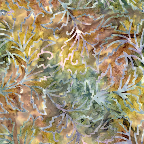 Timeless Treasures Fabrics Tonga Batiks Hayride Fig Leaves Brown Green Fig