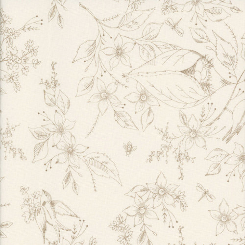 Andover Fabrics Sewing Bird by Laundry Basket Quilts Cream Sewing Bird