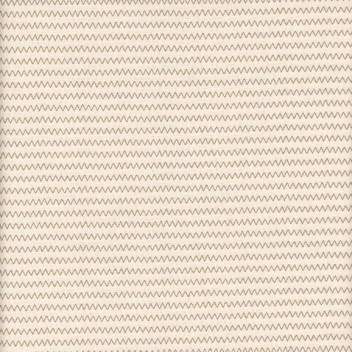 Andover Fabrics Sewing Bird by Laundry Basket Quilts Limestone Cream Zig Zag Stripe