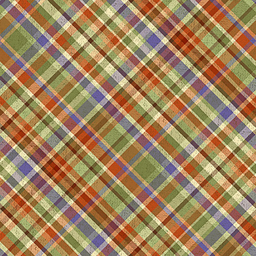 Quilting Treaures Fabrics Cornucopia Harvest Fall Autumn Diagonal Plaid