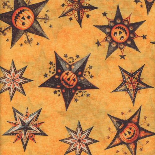 Quilting Treasures Fabrics Jeepers Creepers Dan Morris Orange Stars