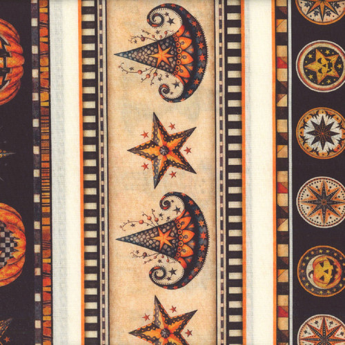 Quilting Treasures Fabrics Jeepers Creepers Dan Morris Halloween Border Stripe