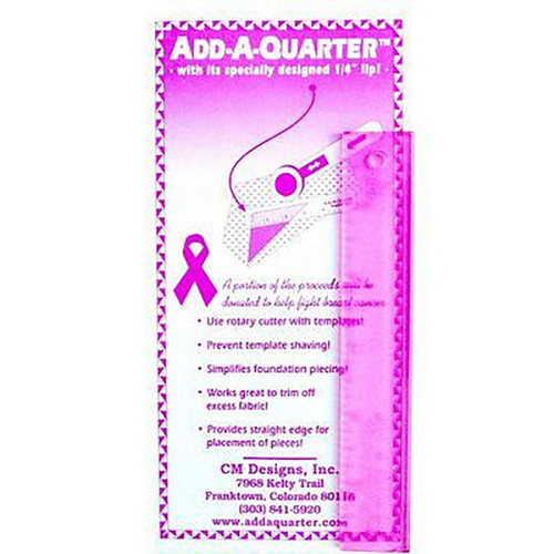 Pink Add-A-Quarter 6 inch Ruler
