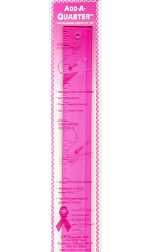 Pink Add-A-Quarter 12 inch Ruler