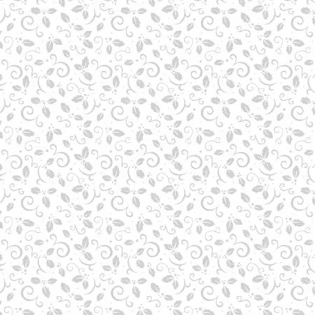Wilmington Prints Stocking Stuffers 2 Christmas White On White Holly and Scrolls