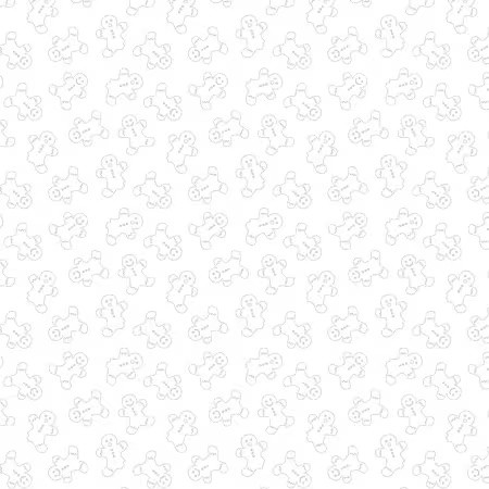 Wilmington Prints Stocking Stuffers 2 Christmas White On White Gingerbread Men