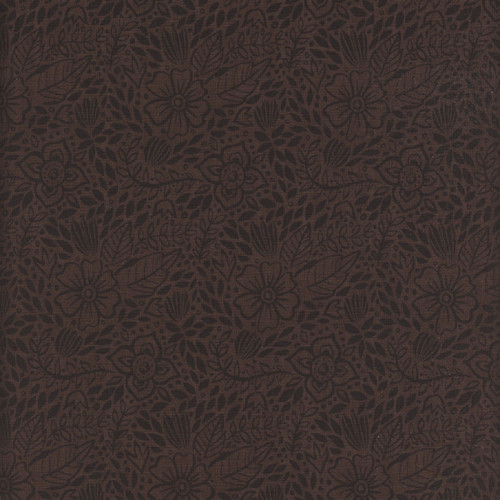 Wilmington Prints Floralscape Dina June Flowers Foliage Vines Brown
