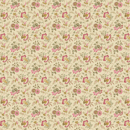 Andover Fabrics Holbrook by Max & Louise Pink Cream Vining Wildflowers
