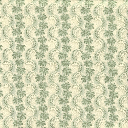 Andover Fabrics Holbrook by Max & Louise Mint Green Acanthus Fern Stripe
