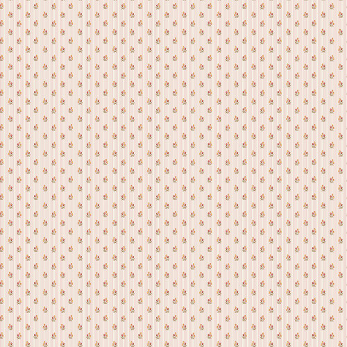 Andover Fabrics Holbrook by Max & Louise Pink Flower Sprig Ticking Stripe