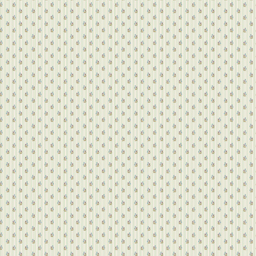 Andover Fabrics Holbrook by Max & Louise Green Flower Sprig Ticking Stripe