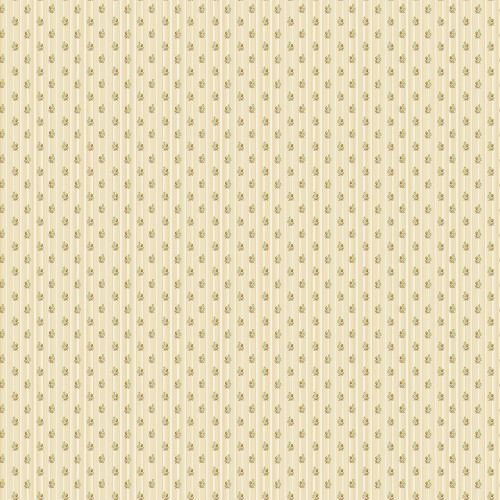 Andover Fabrics Holbrook by Max & Louise Yellow Gold Flower Sprig Ticking Stripe