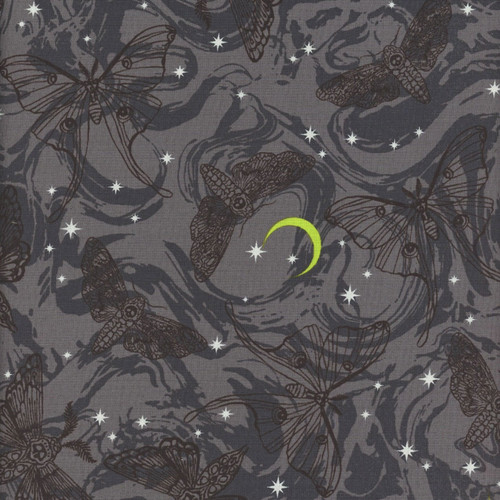 Andover Fabrics Phantasm by Libs Elliott Grey Moths
