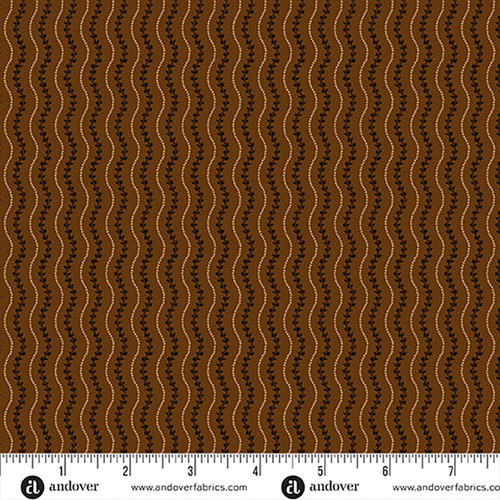 Andover Fabrics Spice Market by Jo Morton Brown Wavy Stripe