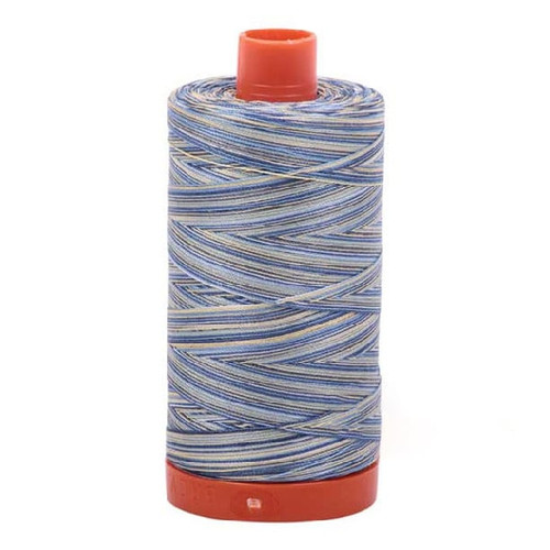 Aurifil Cotton Mako Thread 50 Weight 1422 Yards Lemon Blueberry Variegated