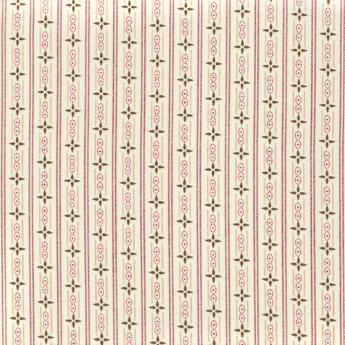 Henry Glass Fabrics Buttercream and Brickle Bits Kim Diehl Cream Pink Cottage Ticking Stripe