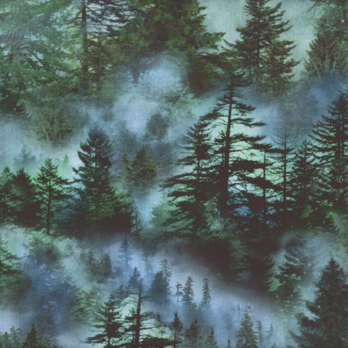 Timeless Treasures Fabrics Serenity Prayer by Wing and a Prayer Evergreen Forest Forest
