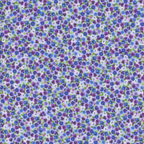 Timeless Treasures Fabrics Pansy Perfection Chong A Hwang Multi Purple Tiny Pansy Blooms