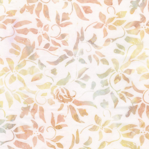 Timeless Treasures Fabrics Mayfair Tonga Batiks Wing and a Prayer Scone Cream Floral Vine