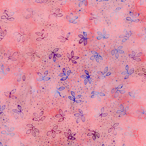 Timeless Treasures Fabrics Mayfair Tonga Batiks Wing and a Prayer Flutter Pink Leaves and Dots
