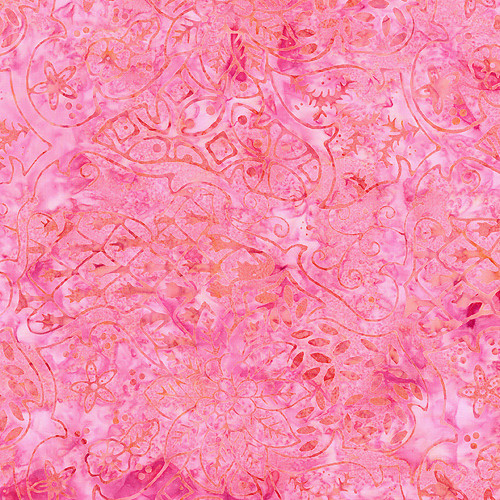 Timeless Treasures Fabrics Mayfair Tonga Batiks Wing and a Prayer Rosette Pink Wallpaper Floral