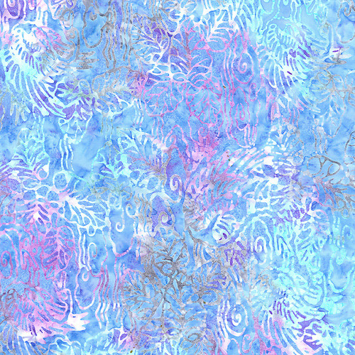 Timeless Treasures Fabrics Mayfair Tonga Batiks Wing and a Prayer Delphinium Blue Sea Coral