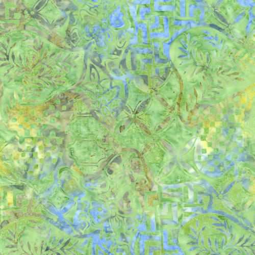 Timeless Treasures Fabrics Mayfair Tonga Batiks Wing and a Prayer Limelight Green Pond Java Leaves