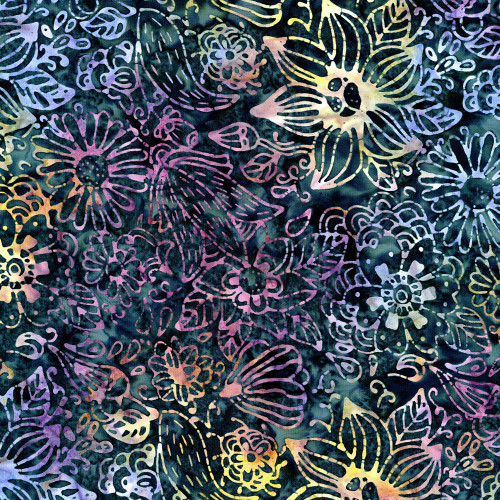 Timeless Treasures Fabrics Mayfair Tonga Batiks Wing and a Prayer Viscount Purple Tropical Floral