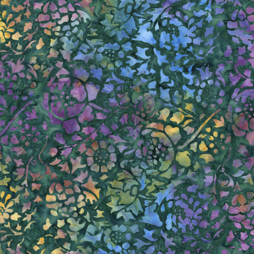Timeless Treasures Fabrics Mayfair Tonga Batiks Wing Prayer Promenade Green Blue Painted Floral