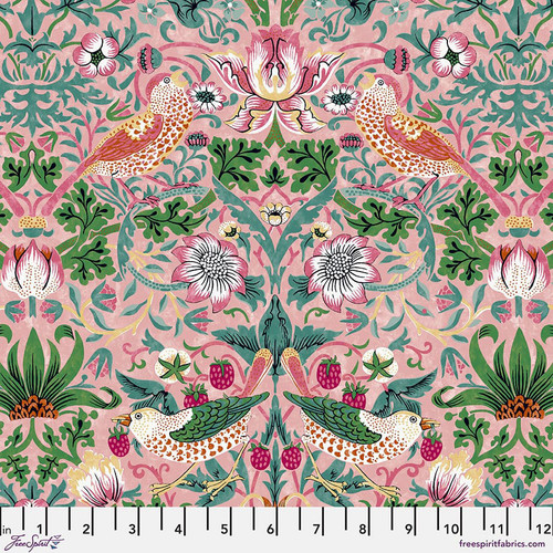 FreeSpirit Fabrics Bedford Park by William Morris & Co Strawberry Thief Blush Pink