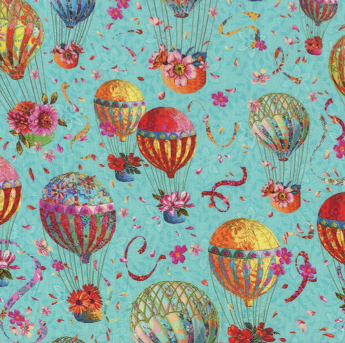 FreeSpirit Fabrics Festival by Odile Bailloeul Small Balloons Blue