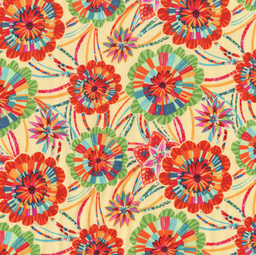 FreeSpirit Fabrics Festival by Odile Bailloeul Small Rosettes Cream