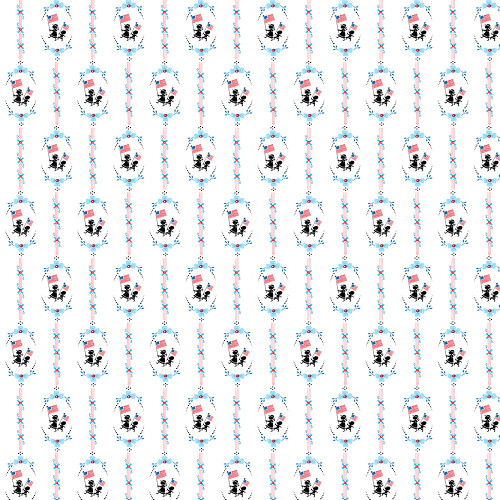 FreeSpirit Fabrics Happy Birthday, America! Mary Engelbreit Children March On White