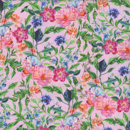 FreeSpirit Fabrics In Full Bloom by Surface of Beauty Windflower Tapestry Blush