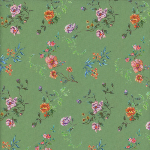 FreeSpirit Fabrics In Full Bloom by Surface of Beauty Mint Chintz Mint