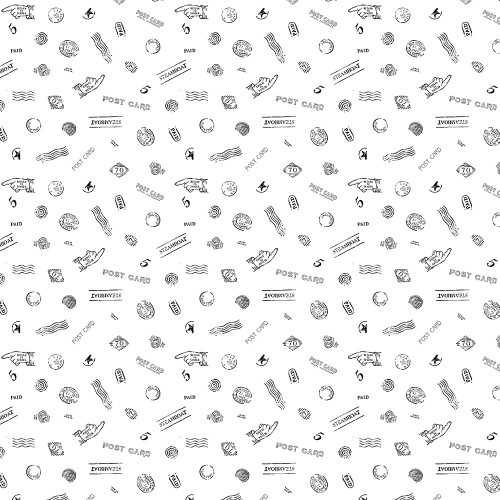 FreeSpirit Fabrics Love Letters by Club Hauer Cancelation Stamps White