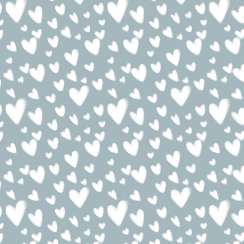 FreeSpirit Fabrics Love Letters by Club Hauer Cloud Hearts Blue