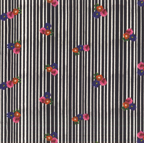 FreeSpirit Fabrics Pompadours in Pink by Carolyn Gavin Daisy Stripe Black