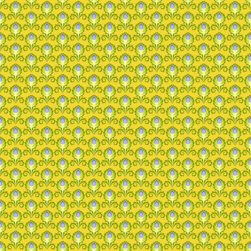 FreeSpirit Fabrics Vegetable Patch by Jane Sassaman SM Artichoke Yellow