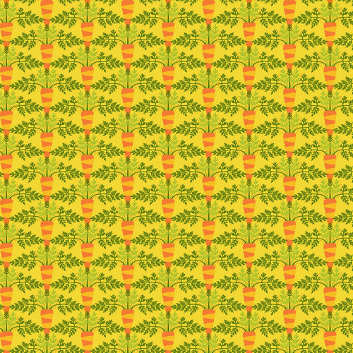 FreeSpirit Fabrics Vegetable Patch by Jane Sassaman SM Carrot Yellow
