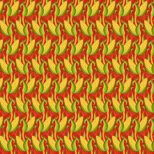 FreeSpirit Fabrics Vegetable Patch by Jane Sassaman SM Corn Red