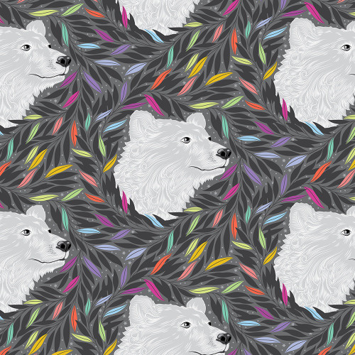 FreeSpirit Fabrics Graywork by Tula Pink Just Bearly Carbon
