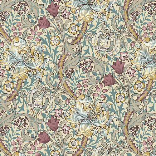 Free Spirit Fabrics William Morris Standen Dusk Golden Lily
