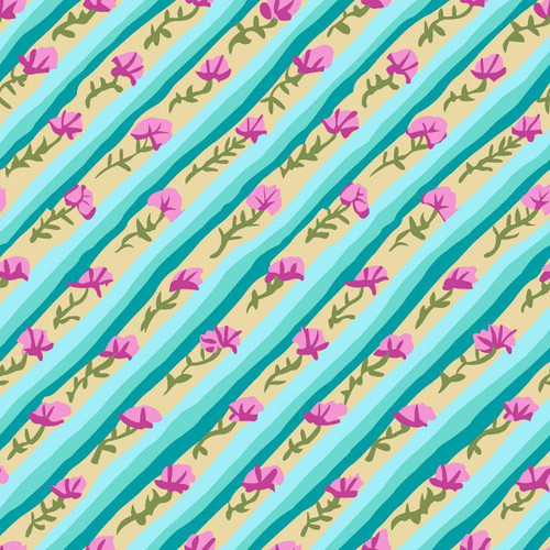 FreeSpirit Fabrics From the Archives by Kaffe Fassett Diagonal Poppy Duck Egg