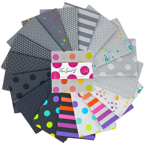 FreeSpirit Fabrics Graywork by Tula Pink Charm Pack 5 Inch Squares