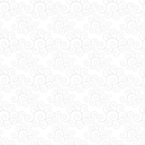 Quilting Treasures Fabrics Bedazzled by Dan Morris White on White Spiral, white fabric with a subtle spiral pattern.