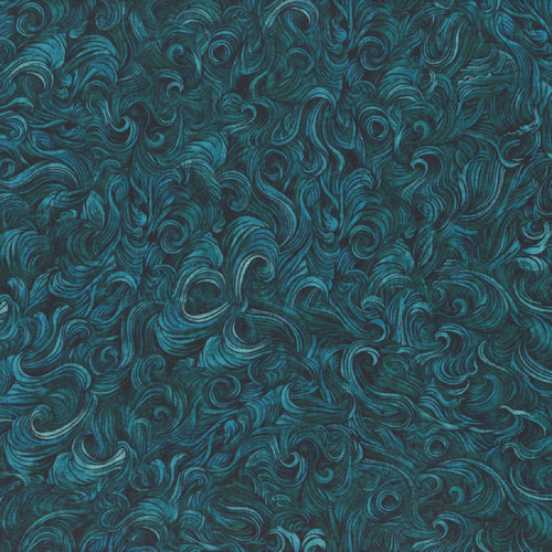 Quilting Treasures Fabrics Aquatic Adventures by Dan Morris Teal Blue Waves