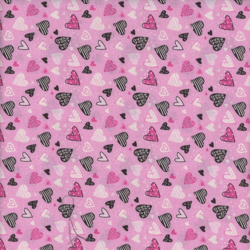 Benartex Fabrics Parisian Pups Kanvas Studio Puppy Love Pink